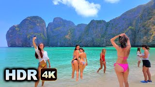 Maya Bay Beach  Phi Phi Islands KRABI  |  Best Beach in the World  |  Beautiful Thailand Walk 4K HDR