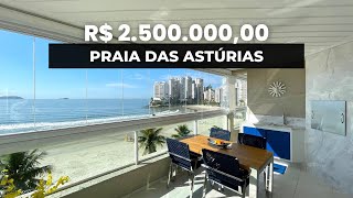 APARTAMENTO FRENTE MAR À VENDA NO GUARUJÁ NA PRAIA DAS ASTÚRIAS