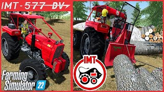 Farming Simulator 22 PC Mods in Action `| IMT 577 DV Forestry with Tajfun EGV 80 AHK Logs dragger