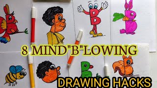 8 VERY, VERY EASY AND MIND"B"LOWING DRAWING HACKS | SUNDAY AC CHANNEL