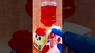 Orange red juice in fruiter dispenser revealed in a cup with pump color #shorts #shortsviral #review