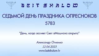 7-Й ДЕНЬ ПРАЗДНИКА ОПРЕСНОКОВ 5783 "День, когда засияет Свет аМашиаха открыто". А.Огиенко 12.04.2023