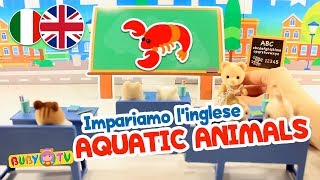 Lezioni di inglese per bambini 😀 🇬🇧 🇮🇹 Impara le prime parole, Nomi degli animali acquatici