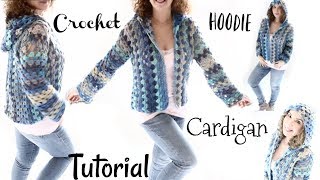 Short Hoodie Caribbean Queen  Cardigan Crochet Tutorial