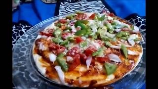 Pizza Recipe | Veg Pizza in Microwave Convection Oven Recipe | Vegetable Cheese Pizza Recipe