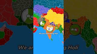 Holi Special Video || Countries in a nutshell || #countryballs #nutshell #shorts