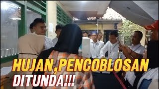 ALASAN HUJAN, PENCOBLOSAN DITUNDA 2 JAM