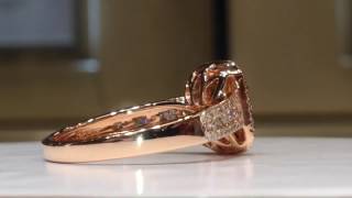 1.50 Carat Blue and White Diamond Ring in 14K Rose Gold