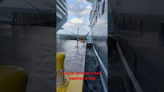 Strong wind condition at cruise port #royalcaribbean #norwegian