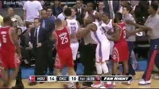 Patrick Beverly Russel Westbrook Fight Houston Rockets vs Oklahoma City Thunder