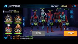 Doom Raid 1 normal difficulty first bio node - Web Warriors - Marvel Strike Force