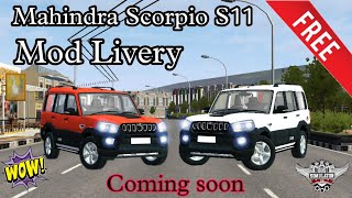 New Mahindra Scorpio S11 Car Livery Red&Black , White & Black | Free Livery Coming Soon |#bussidmods