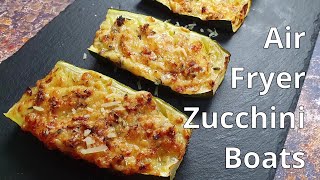 Air Fryer Zucchini Boats with Parmesan Cheese