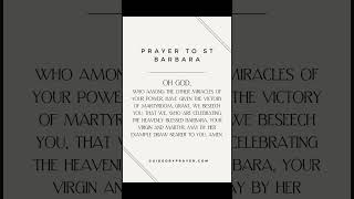 Prayer to Saint Barbara