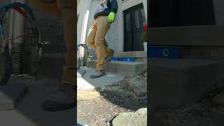 Front Step Lifted with Polyurethane Foam!  Long-Lasting Concrete Repair! 3" Raised in under 1hr,