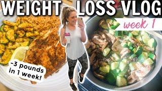 Weight Loss Vlog- Week 1! What I ate throughout the week, easy healthy meals!