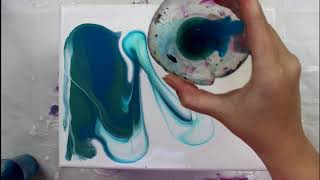 Fluid Acrylic Painting - Funnel Drag Technique With Liquitex Muted Inks