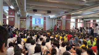 Raghupati raghav raja ram played by student-kabir in school assembly