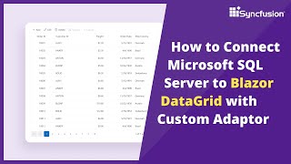 Connecting SQL Server Data to Blazor DataGrid with Custom Adaptor