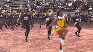 Edna Karr marching band, spirit squads enter Tad Gormley to Spice Girls prior to St. Augustine game