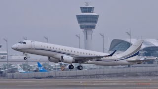 Embraer Lineage 1000 from AirX 9H-FAY departure at Munich Airport MUC EDDM