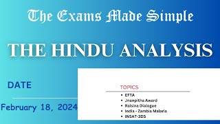 18 February 2024 The Hindu Newspaper Analysis