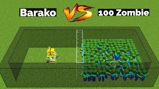 Minecraft Barako Vs 100 Zombie | Minecraft Mobs Battle