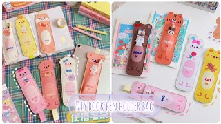 Diy Book Pen Holder Bag😍/Diy cute stationary/How to make kawaii stationary at home