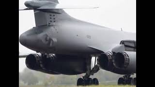 B1-B Lancer Aircraft Take Off Guam Island