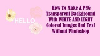 How To Make A PNG Transparent Background With White And Light Colored Images And Text