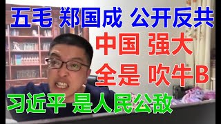 五毛领袖郑国成公开反共, 痛骂习近平是人民公敌，中国强大是吹牛皮。中共强占土地, 不解决就直播自焚。承认发爱国视频的UP主都是骗流量,。