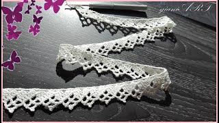 Crochet Tape Lace Border Triangle Edge very easy | Two Rows repeat