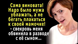 - Надо мужа ублажать, а не к мамочке сбегать! – свекровь обвинила меня в разводе с её сыном