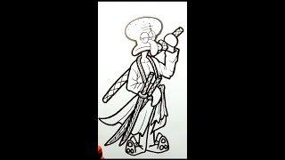 Drawing Squidward Gaya #onepiece  | How To Draw Squidward | Menggambar & mewarnai #shorts #short #