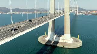 8k 화질복원 여수 이순신대교   Yeosu YiSunsin Bridge, Korea Drone   광양, 여수, 바다, 다리, 자동차,드론  시네마틱아카이브 대한민국영상소스