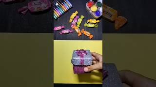 Toffee box with glitter paper | How to make  gift box at home  #33 #shorts #artandcraft #artholic