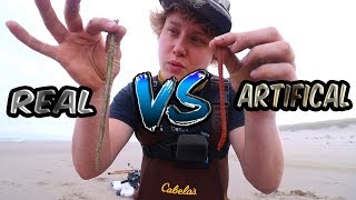 Real SandWorm Vs Gulp SandWorm ft. Pk Yi (Oregon Coast Surf Fishing)