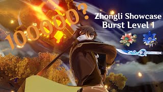 Zhongli Burst Damage Showcase - Can level 1 Burst reach 100k? [Genshin Impact]