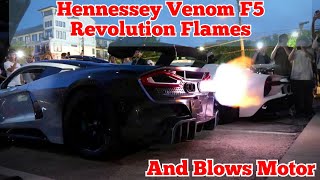 Hennessey Venom F5 Blows Up!!🤯 Revving and Flames!