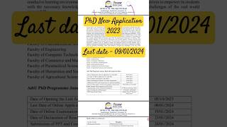 PhD New Notification 2023, Brief Advertisement #phdadmission2023 #shorts #phdnewapplication #phd