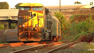 Composição da MRS com a locomotiva líder,  AC44I 3493-5.