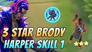 3 STAR BRODY WITH HARPER SKILL ! BEST SYNERGY COMBO | MOBILE LEGENDS MAGIC CHESS