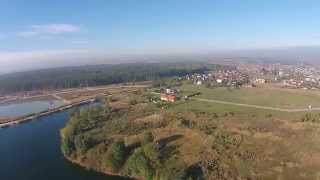 Dronu virš Vaišvydavos karjero tvenkinio DJI. Flight with Phantom drone above Vaishvydava lagoon