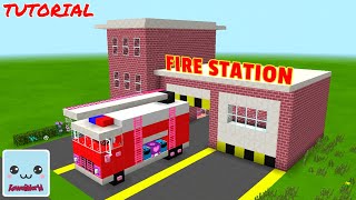 How to build FIRE STATION with TRUCK in Kawaii World - TUTORIAL