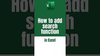 How to add Search function in Excel