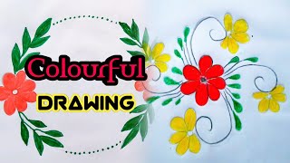 some beautiful flower drawing || Colourful flower ||