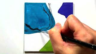 5 Mins Soothing Abstract Art/ Easy Acrylic Painting Tutorial For Beginners #339