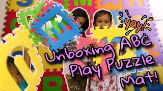 Mat or house? - Unboxing abc play puzzle mat with siblings