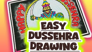 Dussehra drawing easy| Dussehra Poster drawing easy| Happy Dussehra drawing| Vijay Dashami Drawing