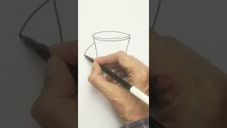 How to draw a 3d bucket in perspective easy #shorts #drawing #howtodraw